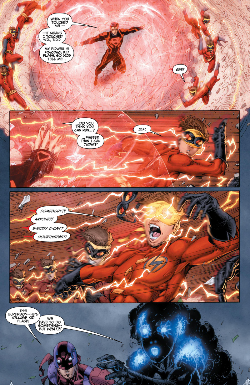 Illustration for article titled In this exclusive preview of Teen Titans, Kid Flash takes on Superboy!
